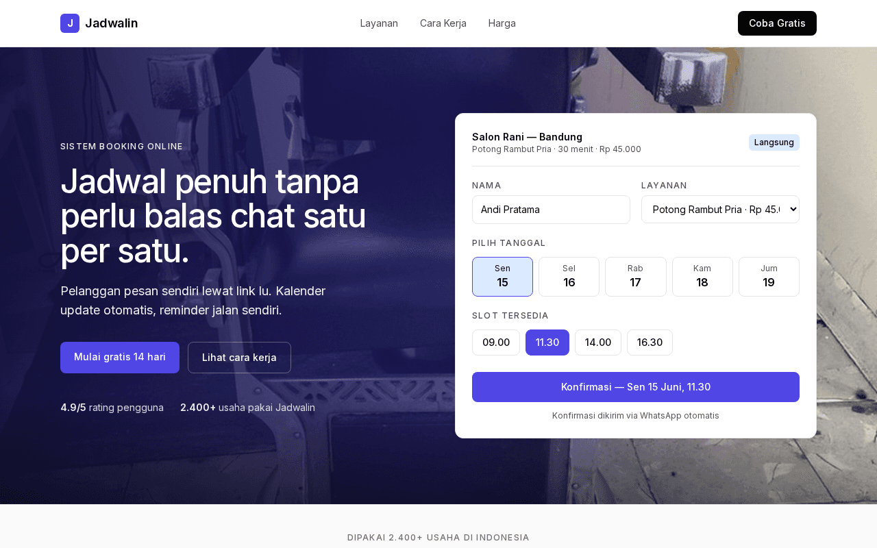 Booking Sistem template preview