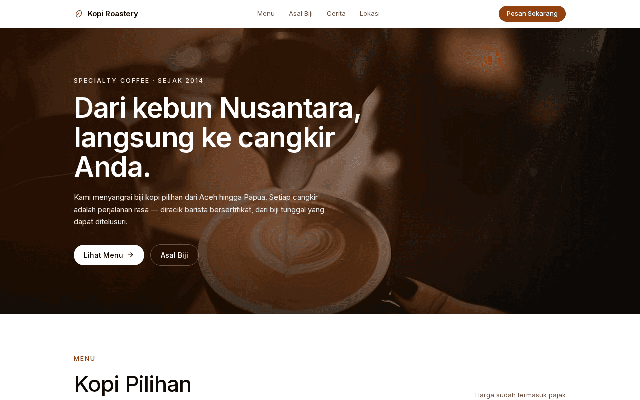 Kopi Shop template preview